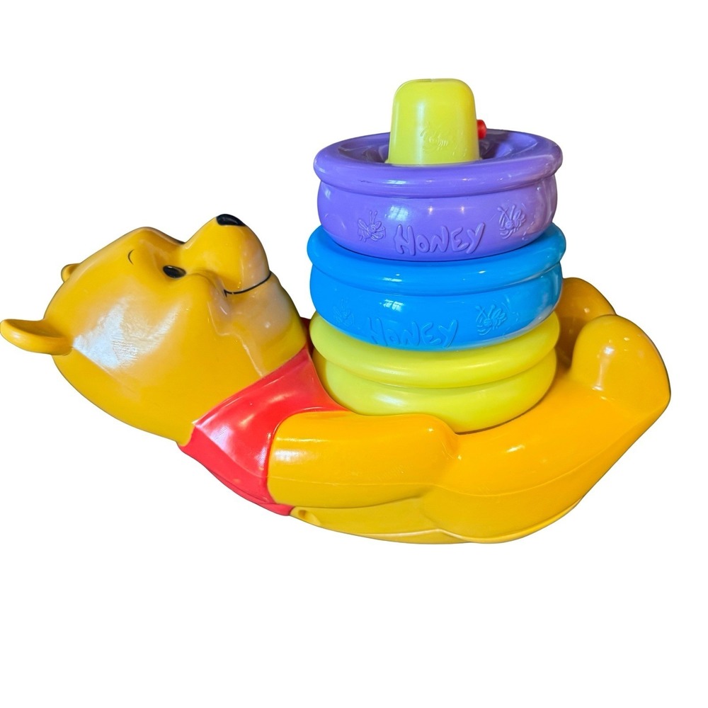 Vintage Winnie the Pooh Poppin Surprise Piglet Stacking Musical Toy WORKS - READ